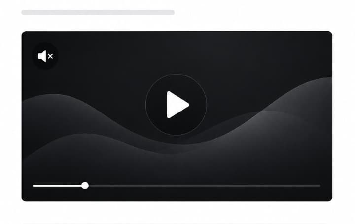 An article layout with a muted outstream video unit, play button and progress bar visible, sitting inline between two paragraphs of text